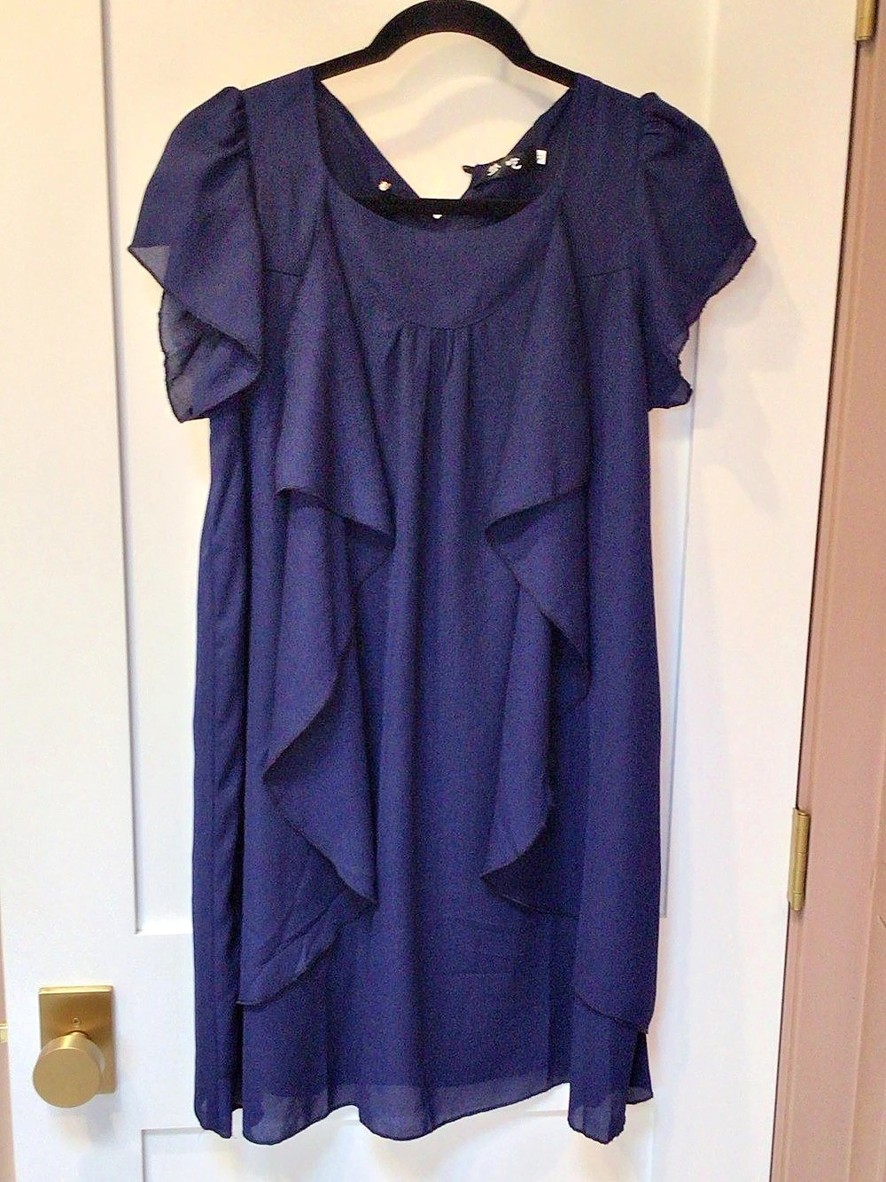 Women's Ruffle Mini Dress in Blue Like New